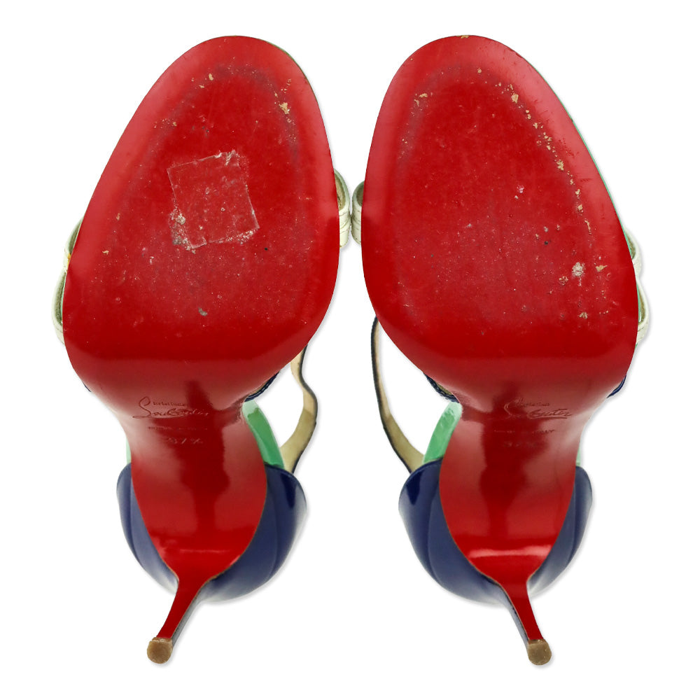 Christian Louboutin Neptune Gomme/Patent Gwynitta 100 Sandals