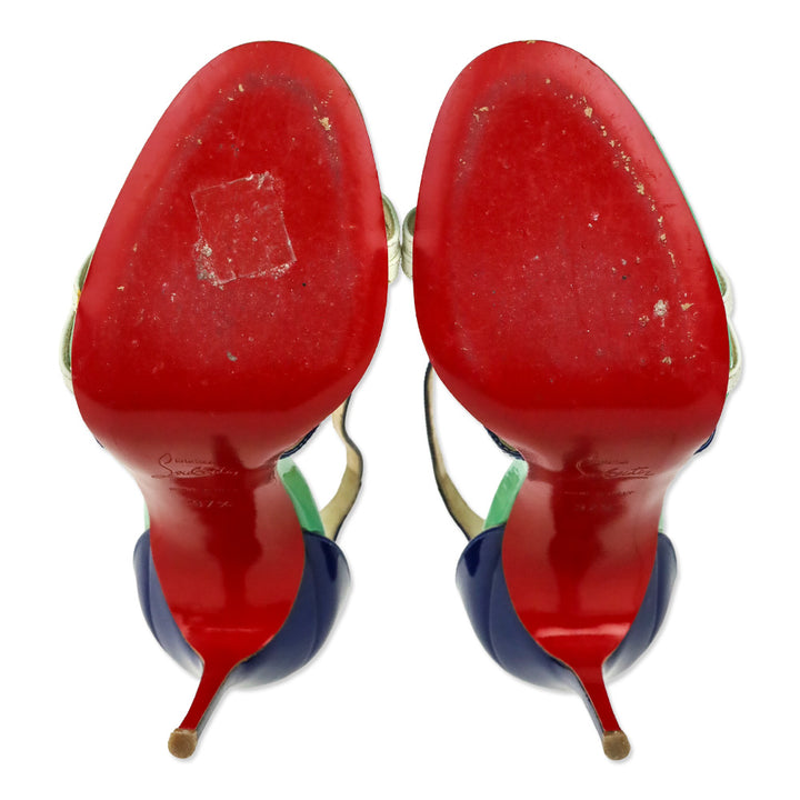 Christian Louboutin Neptune Gomme/Patent Gwynitta 100 Sandals