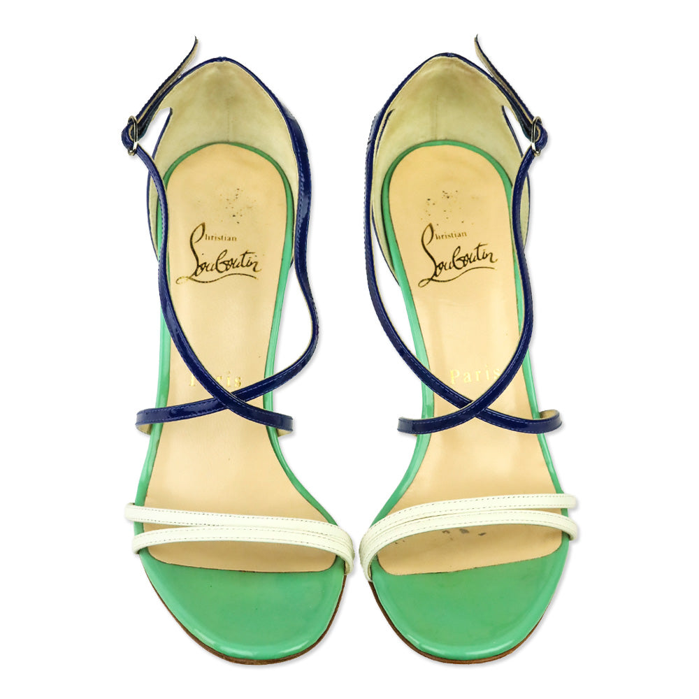 Christian Louboutin Neptune Gomme/Patent Gwynitta 100 Sandals