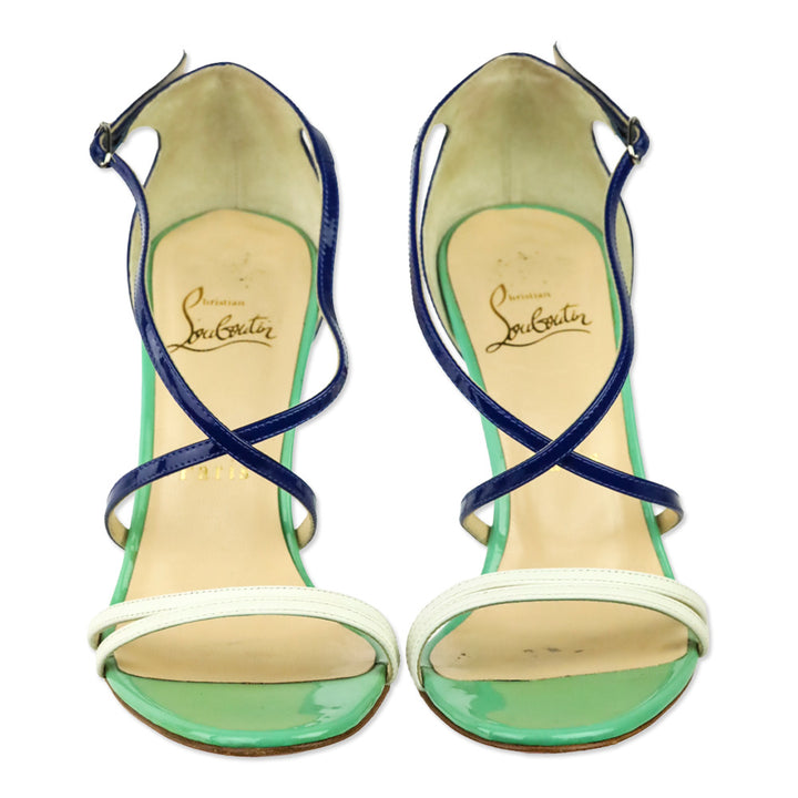 Christian Louboutin Neptune Gomme/Patent Gwynitta 100 Sandals