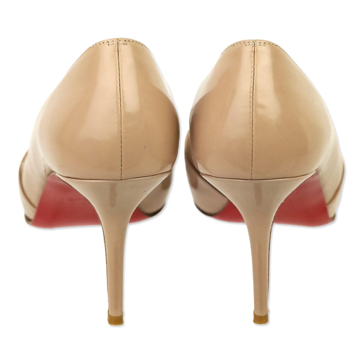 Christian Louboutin Nude Patent Calf Leather Shelley 90 Pump