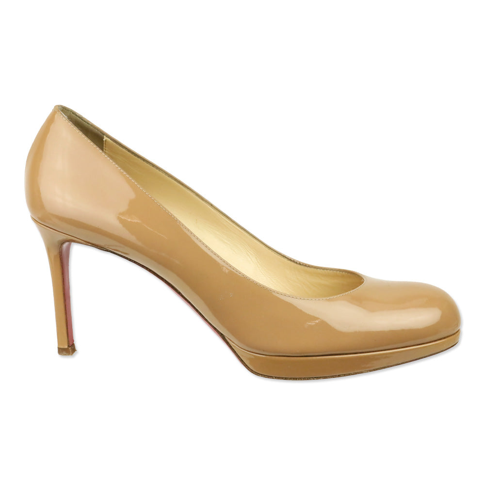 Christian Louboutin Nude Patent Leather New Simple 85mm Pump