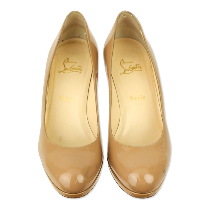 Christian Louboutin Nude Patent Leather New Simple 85mm Pump