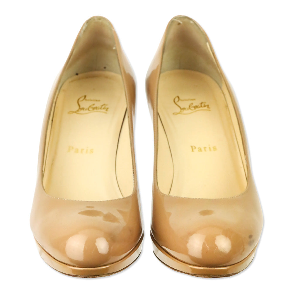 Christian Louboutin Nude Patent Leather New Simple 85mm Pump