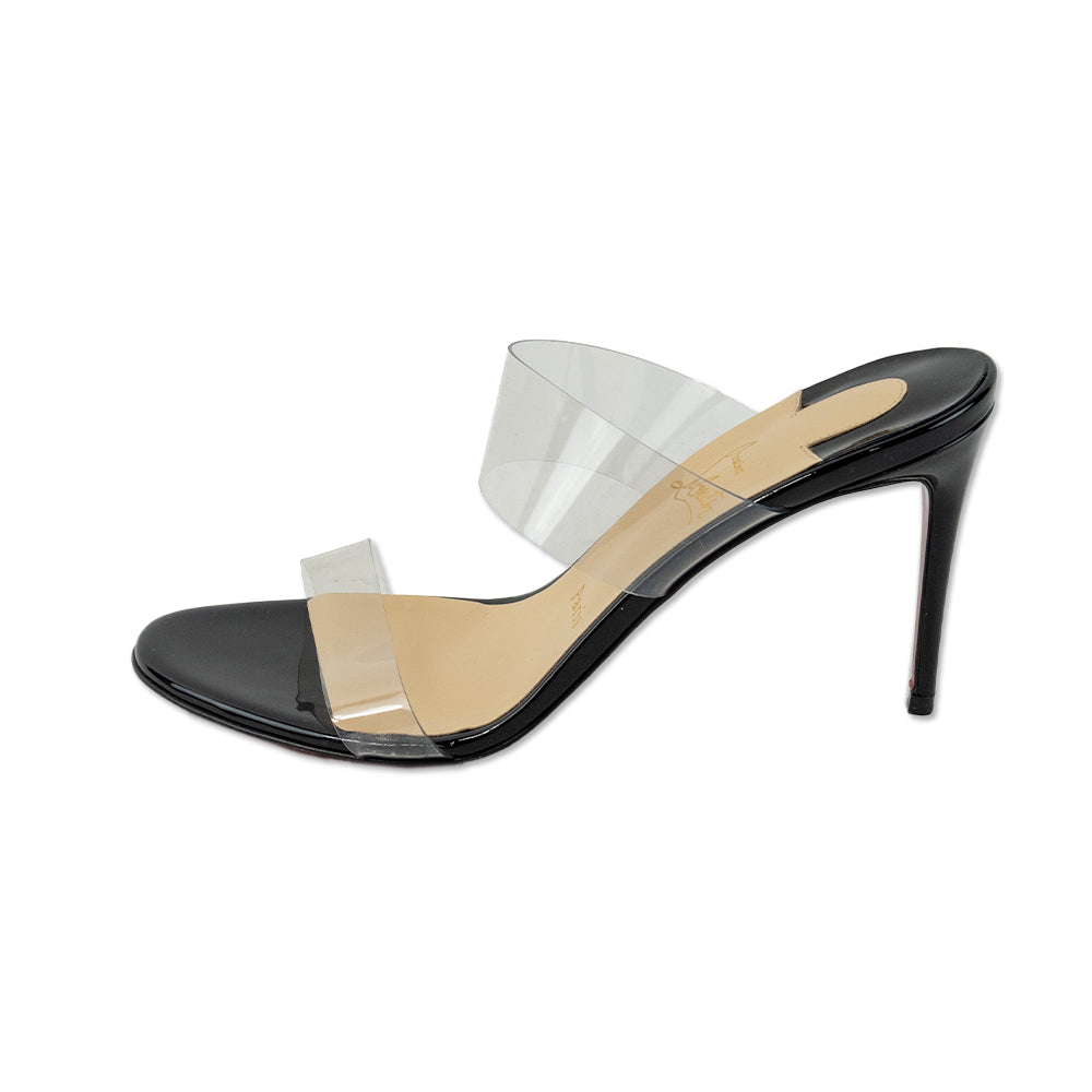 Christian Louboutin PVC Patent Leather Mule Slider Sandal