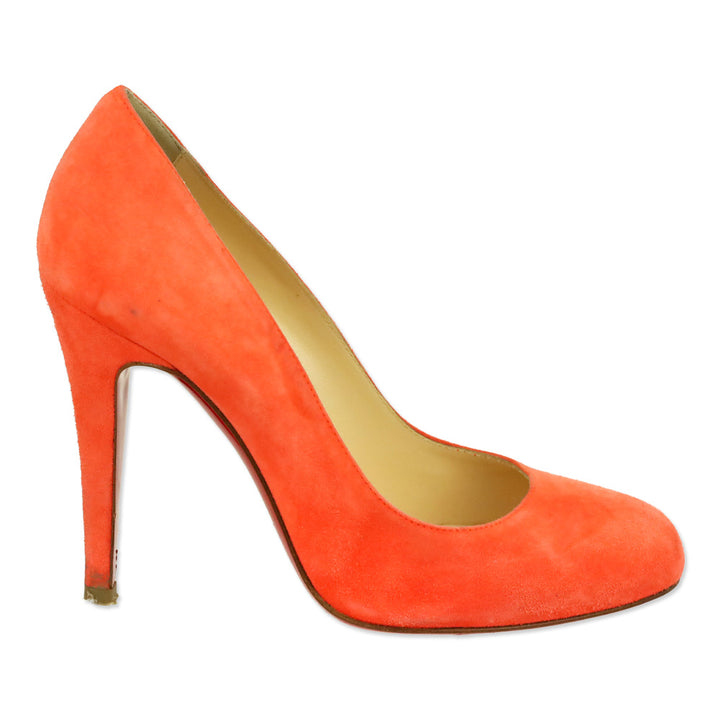 Christian Louboutin Papaya Orange Suede Simple Pumps