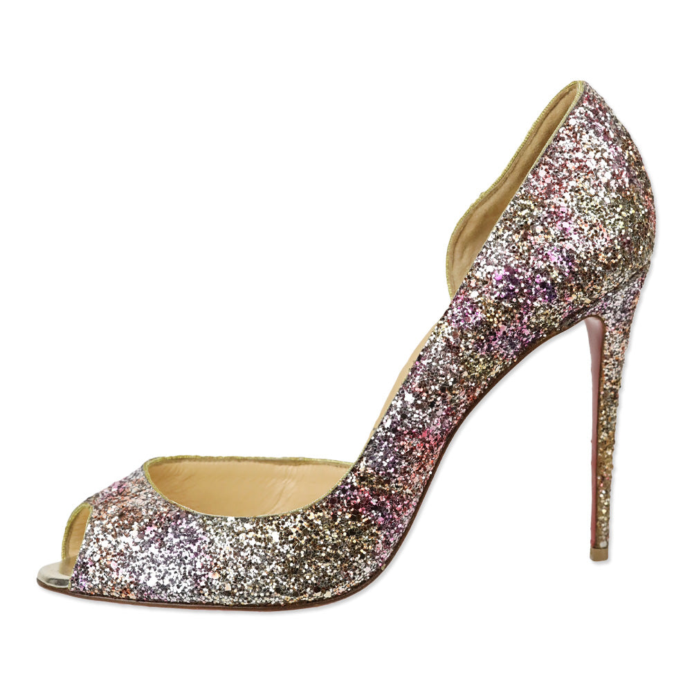 Christian Louboutin Rose Gold Glitter Demi You 100 Pumps