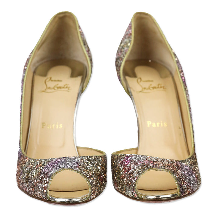 Christian Louboutin Rose Gold Glitter Demi You 100 Pumps
