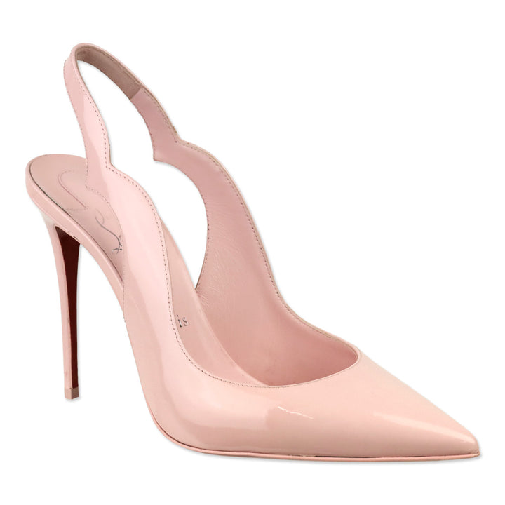Christian Louboutin Rosy Patent Hot Chick Sling 100 Pump