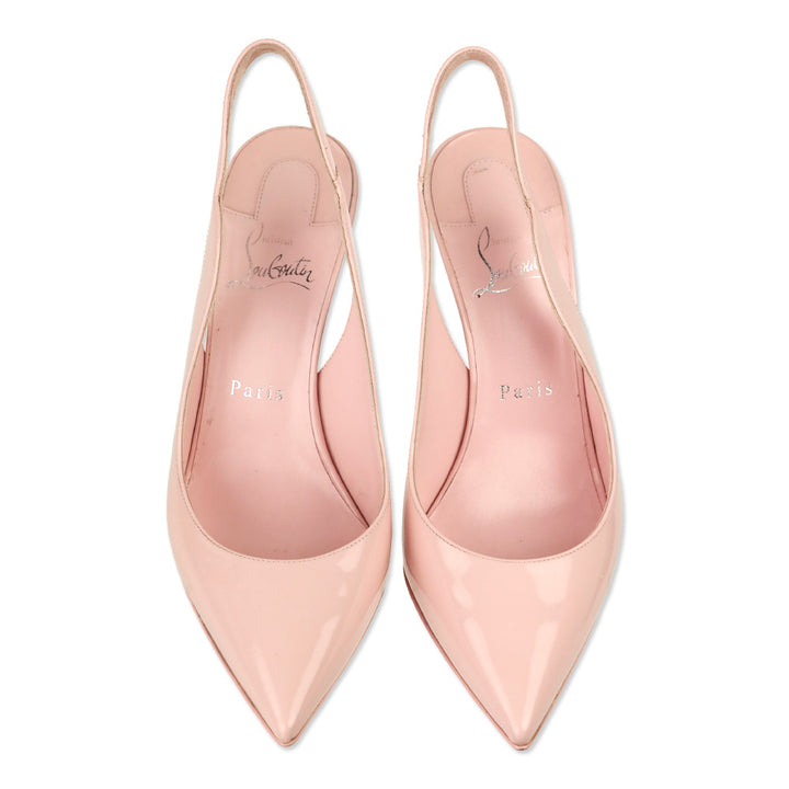 Christian Louboutin Rosy Patent Hot Chick Sling 100 Pump