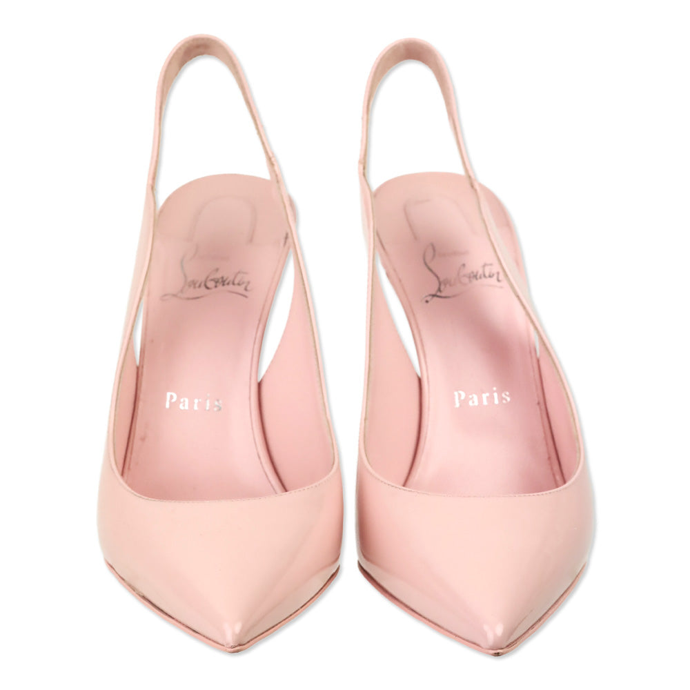 Christian Louboutin Rosy Patent Hot Chick Sling 100 Pump