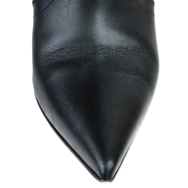 Christian Louboutin Santia Botta 85mm Black Suede/Leather Knee-High Boots
