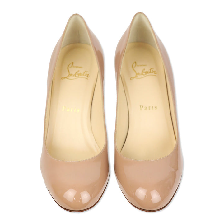 Christian Louboutin Simple 70 Nude Patent Leather Pump