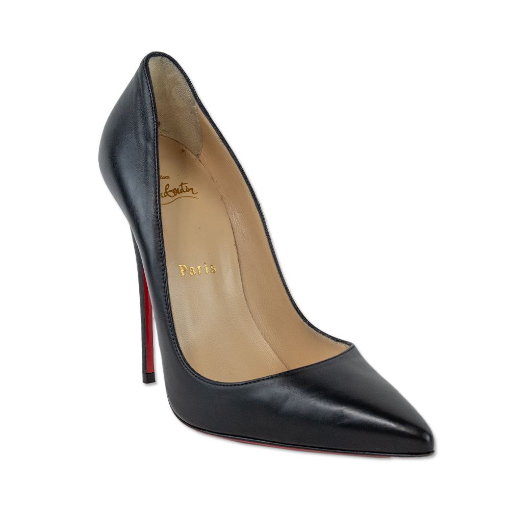 Christian Louboutin So Kate 120 Black Leather Pumps