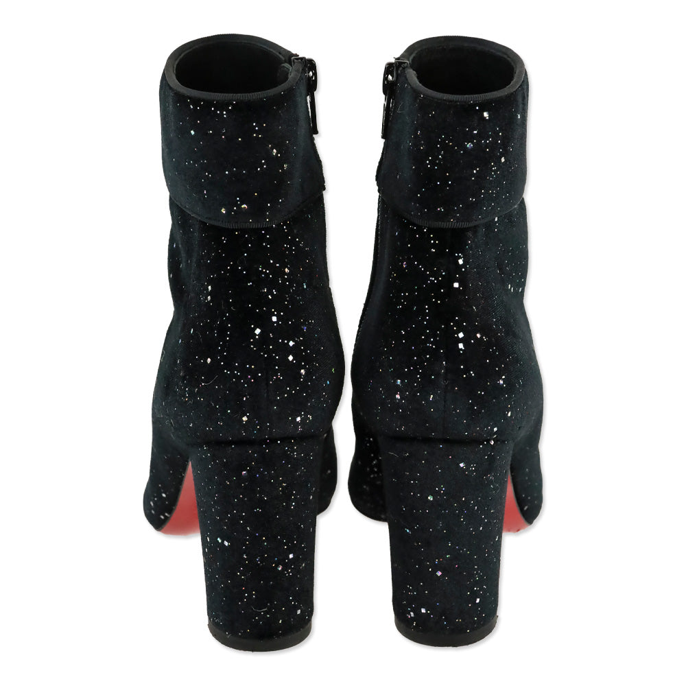 Christian Louboutin Velvet Galactic Moulamax 85 Ankle Booties