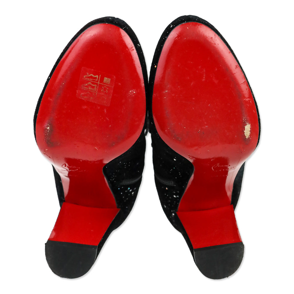 Christian Louboutin Velvet Galactic Moulamax 85 Ankle Booties