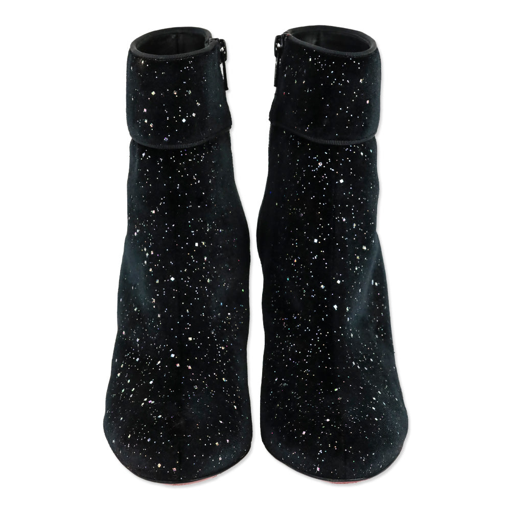 Christian Louboutin Velvet Galactic Moulamax 85 Ankle Booties