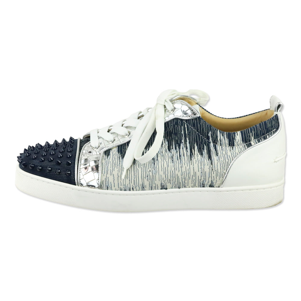 Christian Louboutin Version Blue Ivoire Louis Junior Spikes Orlato Low Top Sneakers