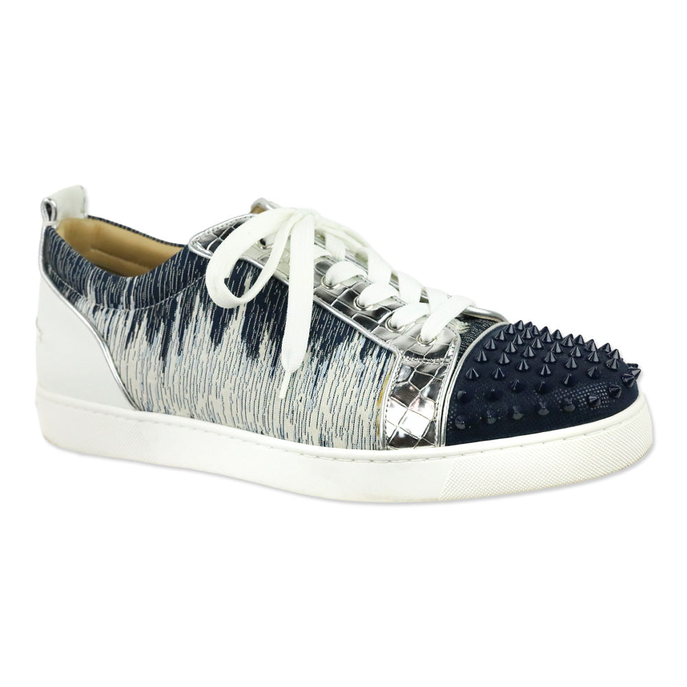 Christian Louboutin Version Blue Ivoire Louis Junior Spikes Orlato Low Top Sneakers