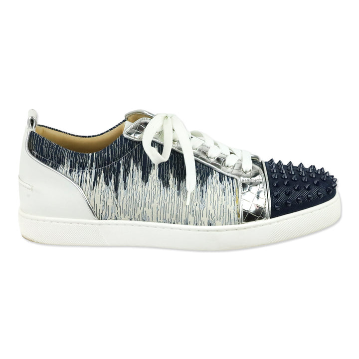 Christian Louboutin Version Blue Ivoire Louis Junior Spikes Orlato Low Top Sneakers
