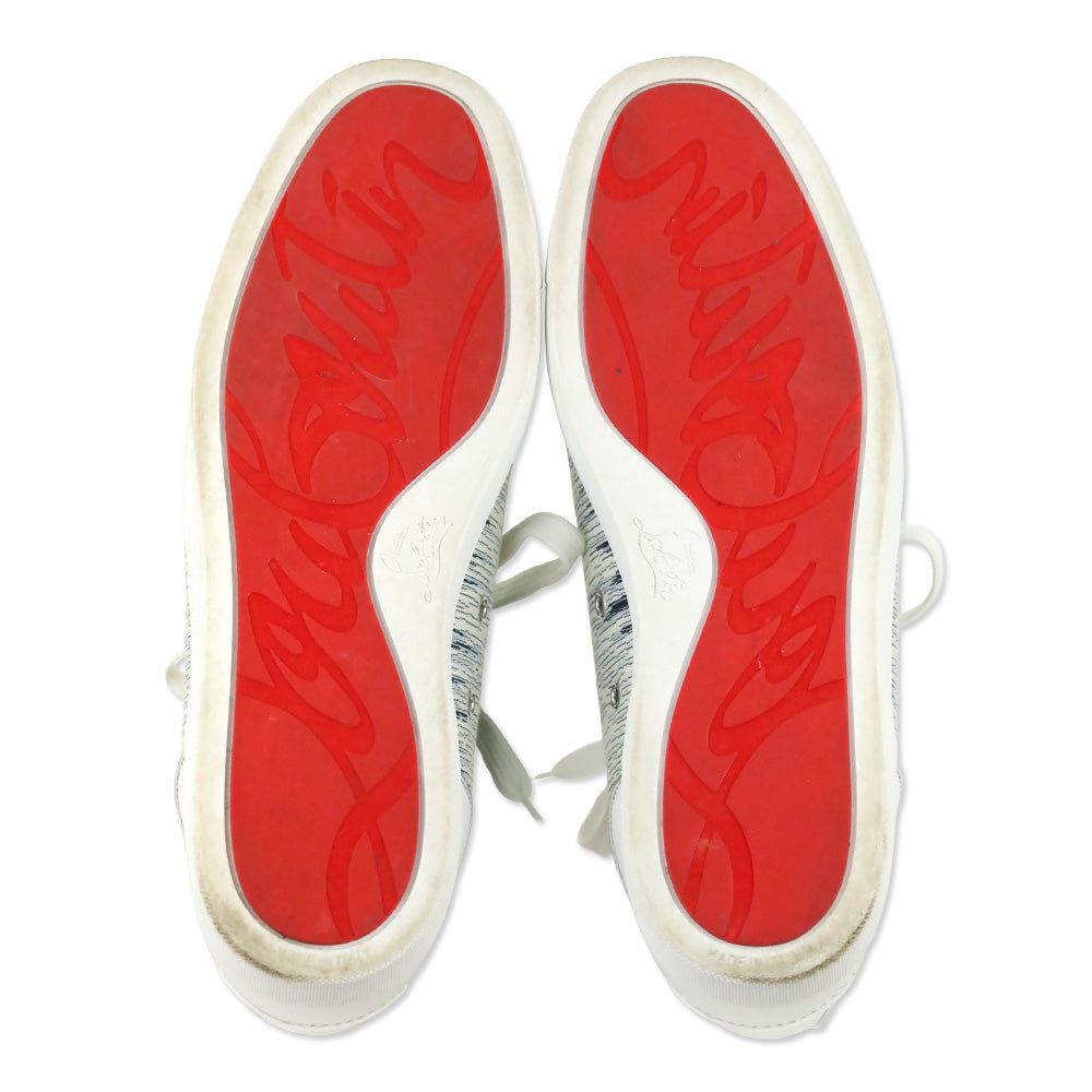 Christian Louboutin Version Blue Ivoire Louis Junior Spikes Orlato Low Top Sneakers