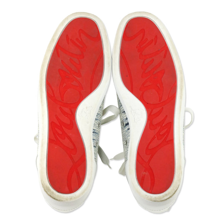 Christian Louboutin Version Blue Ivoire Louis Junior Spikes Orlato Low Top Sneakers