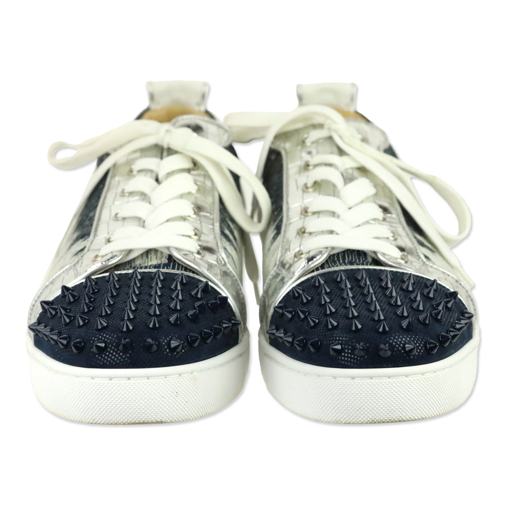 Christian Louboutin Version Blue Ivoire Louis Junior Spikes Orlato Low Top Sneakers