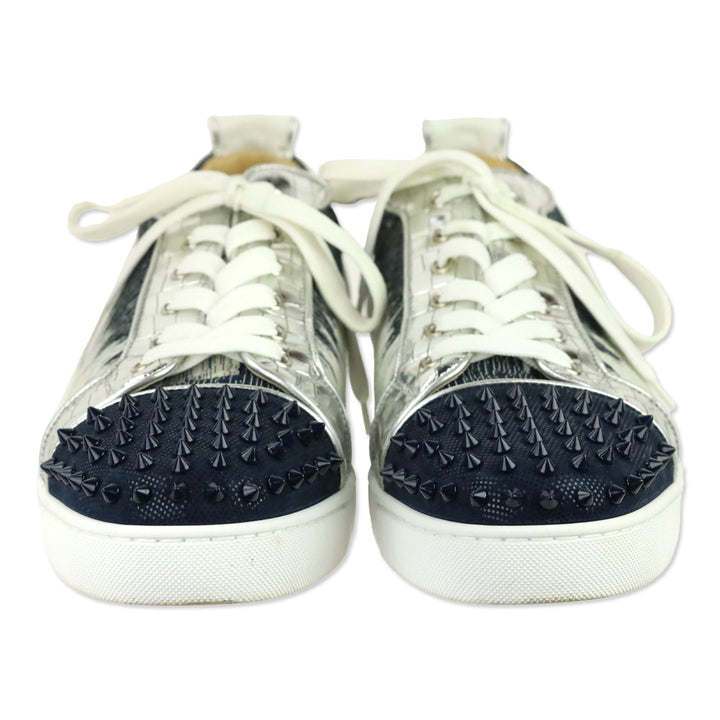 Christian Louboutin Version Blue Ivoire Louis Junior Spikes Orlato Low Top Sneakers
