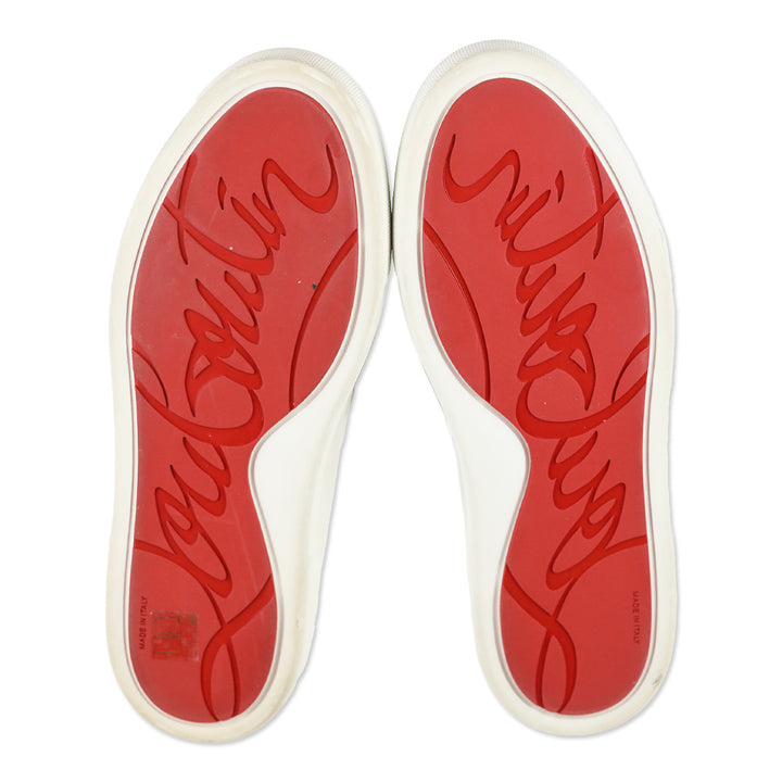 Christian Louboutin White Leather Ferry Paquet Bow Sneaker Loafers