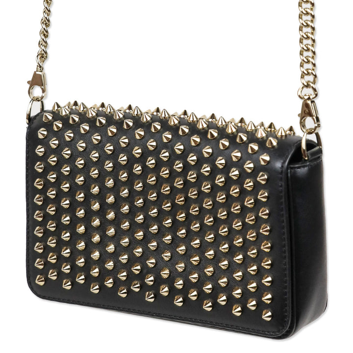 Christian Louboutin Zoompouch Black Calfskin/Gold Spikes Crossbody