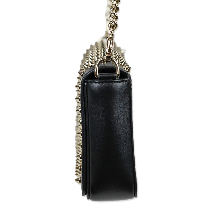 Christian Louboutin Zoompouch Black Calfskin/Gold Spikes Crossbody