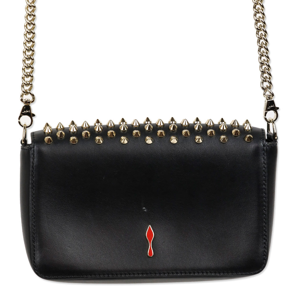Christian Louboutin Zoompouch Black Calfskin/Gold Spikes Crossbody