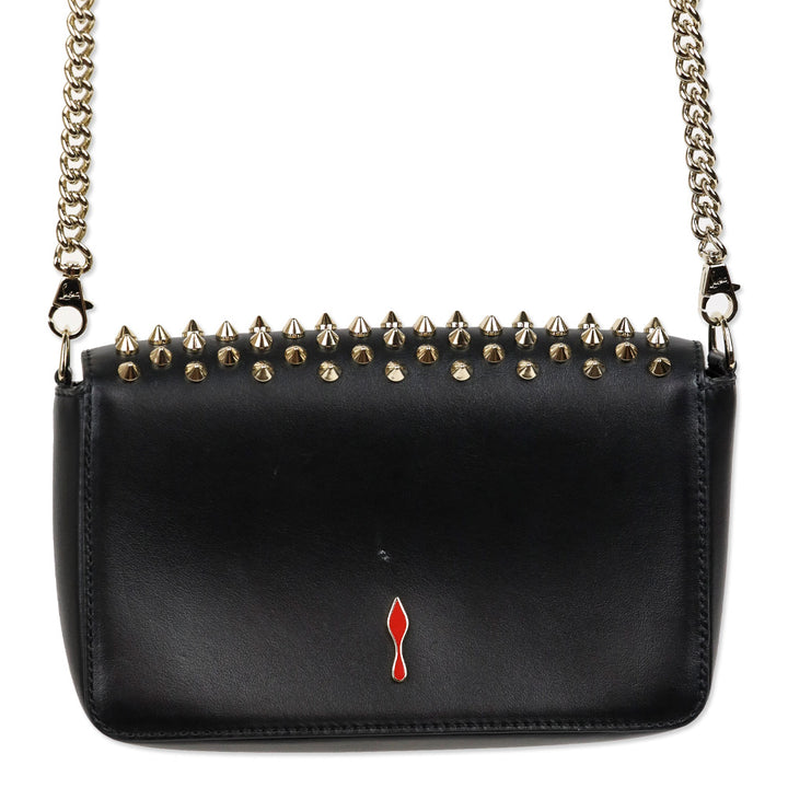 Christian Louboutin Zoompouch Black Calfskin/Gold Spikes Crossbody