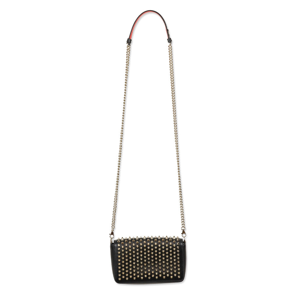 Christian Louboutin Zoompouch Black Calfskin/Gold Spikes Crossbody