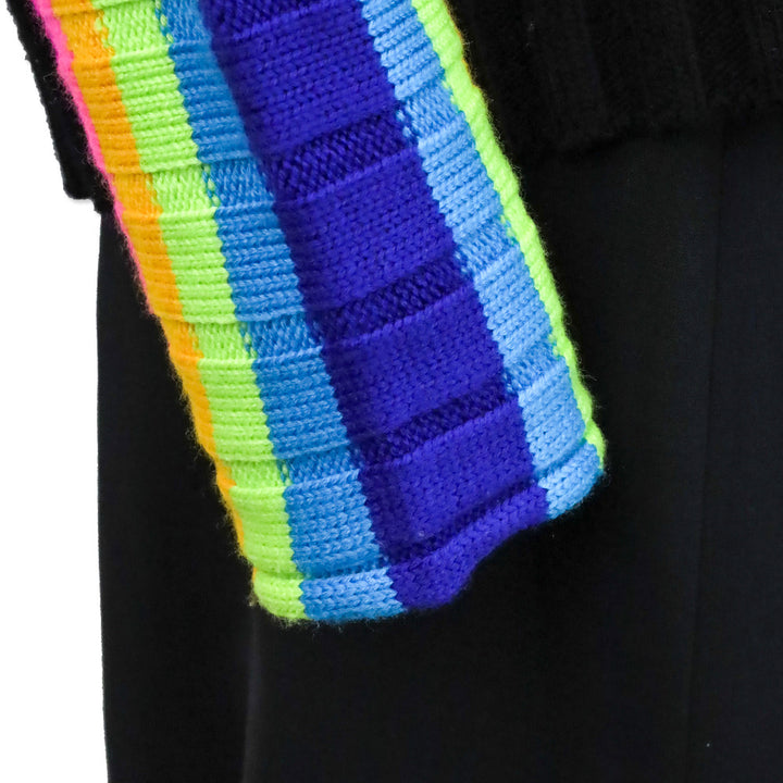 Christopher John Rogers Collection 010 Rainbow Striped Wool Turtleneck Sweater
