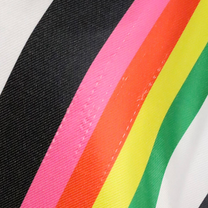 Christopher John Rogers Rainbow Striped Polka Dot Satin Maxi Dress