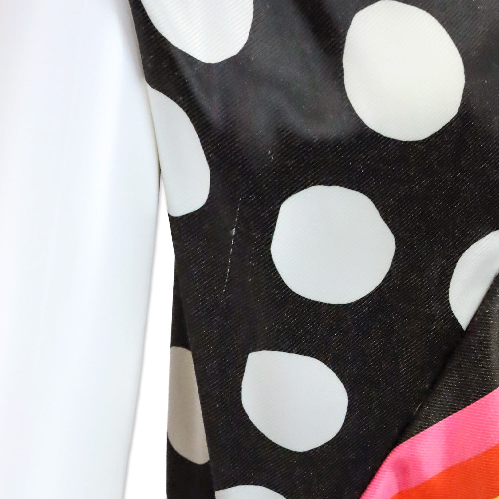 Christopher John Rogers Rainbow Striped Polka Dot Satin Maxi Dress