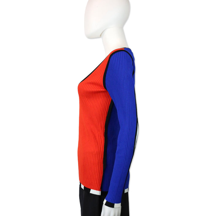 Christopher John Rogers SS21 Color-block Ribbed-knit Sweater