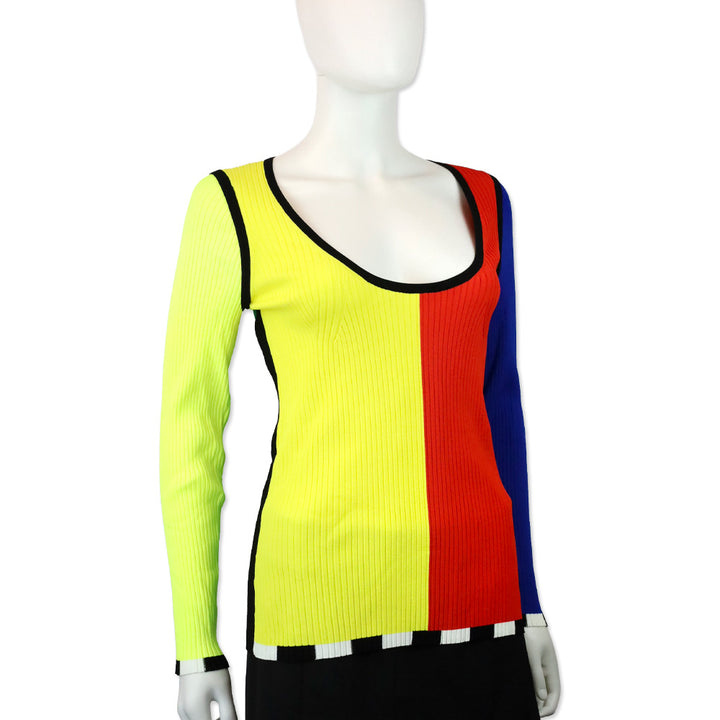 Christopher John Rogers SS21 Color-block Ribbed-knit Sweater