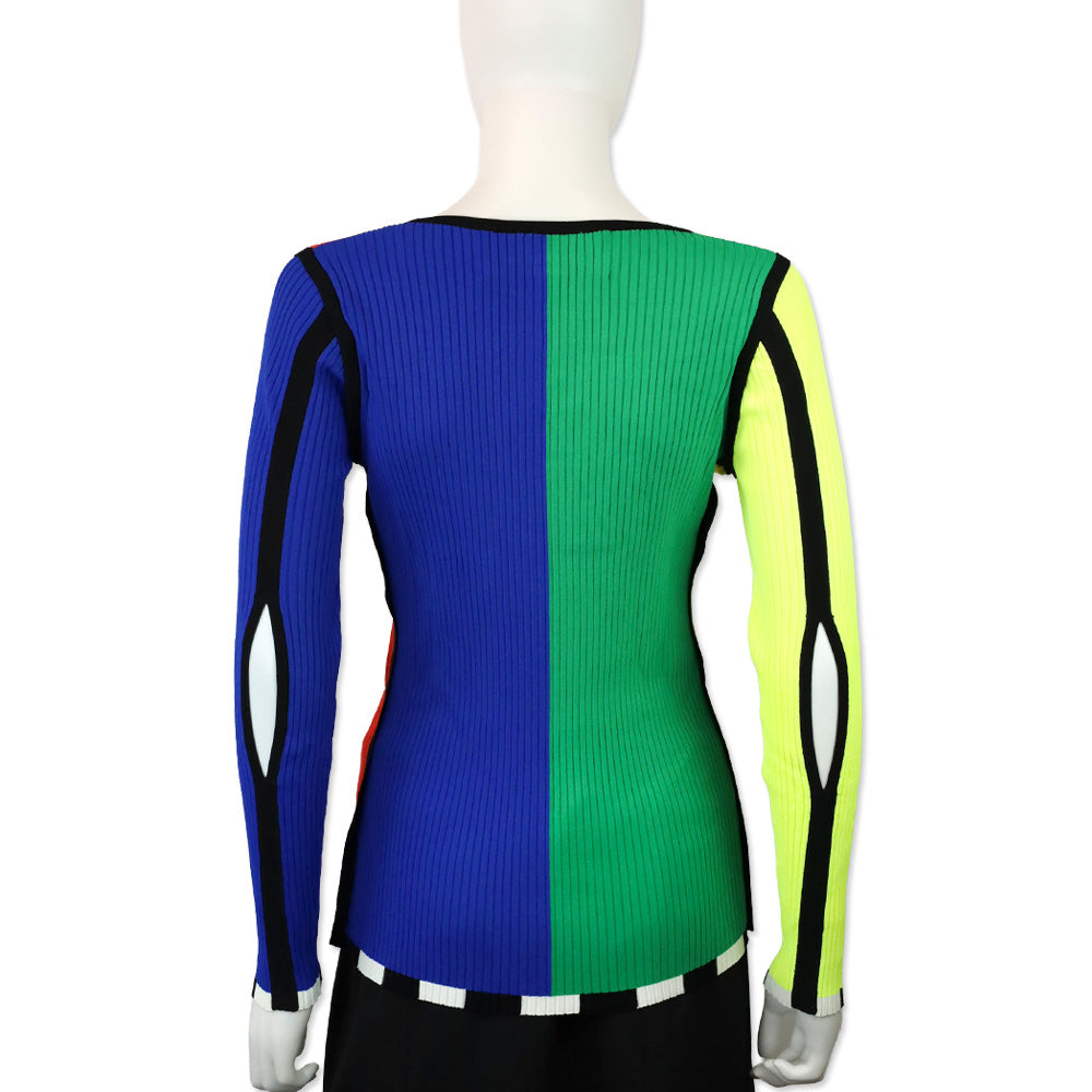 Christopher John Rogers SS21 Color-block Ribbed-knit Sweater