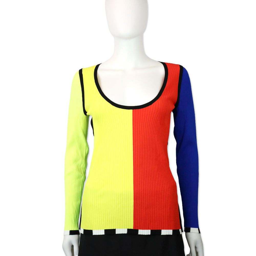 Christopher John Rogers SS21 Color-block Ribbed-knit Sweater