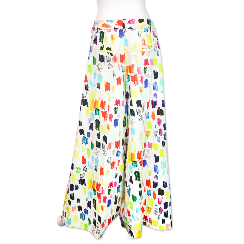 Christopher John Rogers Marker Test Pleated Printed Cotton-twill Wide-leg Pants