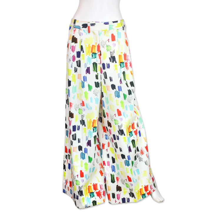 Christopher John Rogers Marker Test Pleated Printed Cotton-twill Wide-leg Pants