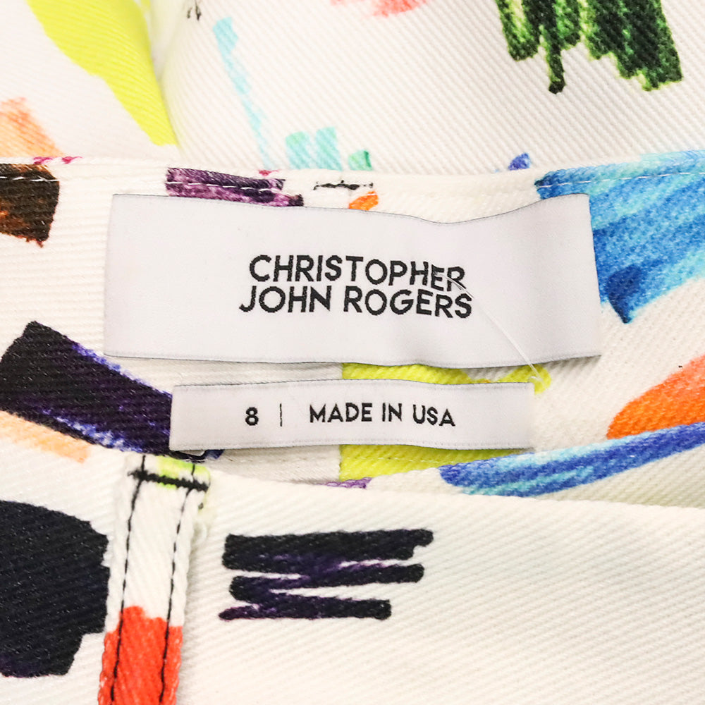 Christopher John Rogers Marker Test Pleated Printed Cotton-twill Wide-leg Pants