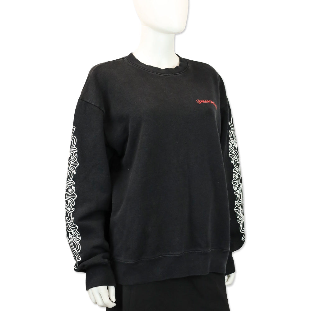 Chrome Hearts x Matty Boy "Flower Chomper" Black Crewneck Sweatshirt
