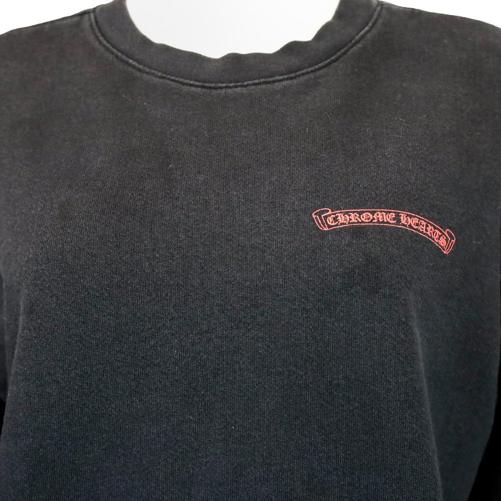Chrome Hearts x Matty Boy "Flower Chomper" Black Crewneck Sweatshirt