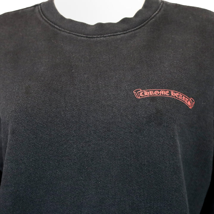 Chrome Hearts x Matty Boy "Flower Chomper" Black Crewneck Sweatshirt