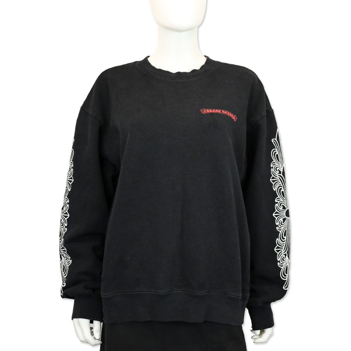 Chrome Hearts x Matty Boy "Flower Chomper" Black Crewneck Sweatshirt