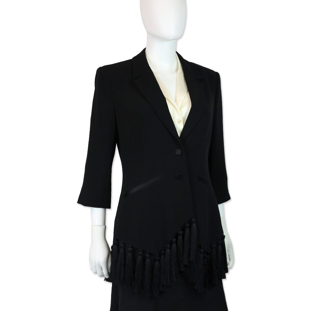 Cinq à Sept Black Violetta Tassel Blazer