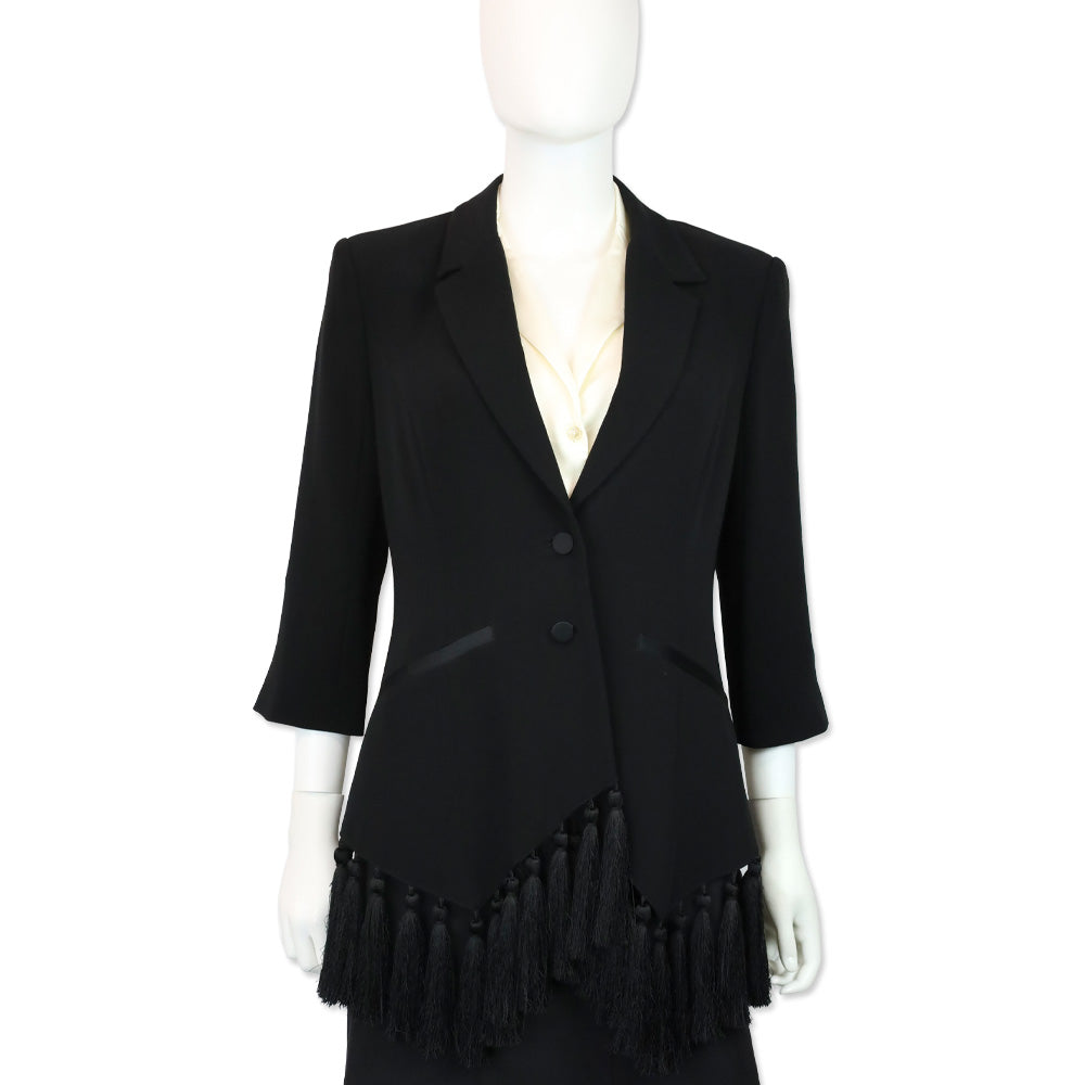 Cinq à Sept Black Violetta Tassel Blazer